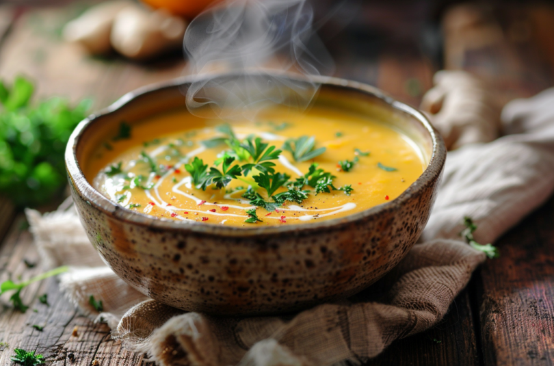 Cremige Kürbissuppe mit Kokos & Ingwer – genau das richtige Abendessen für ruhige Tage